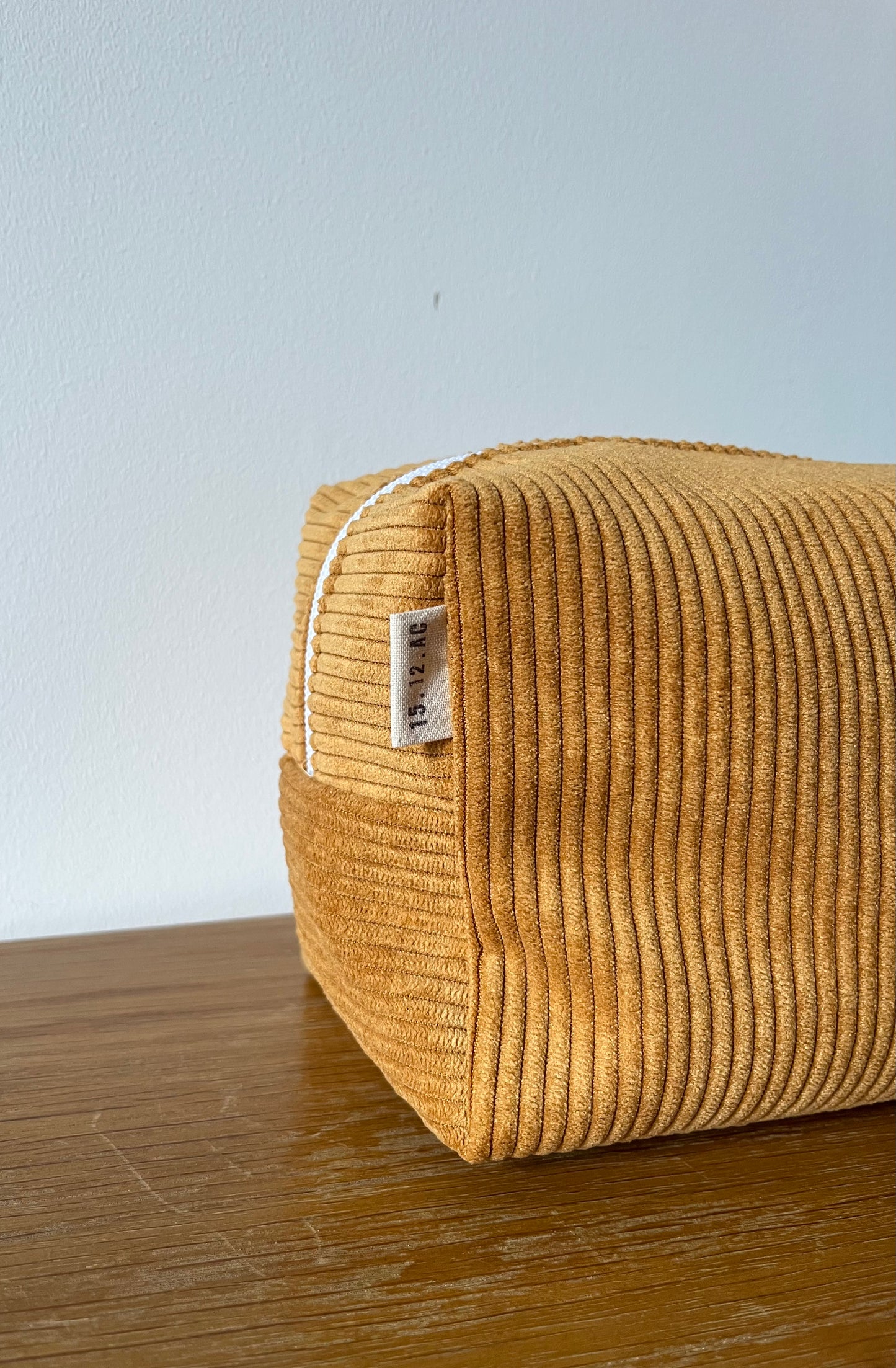 Trousse de toilette velour côtelé Ocre