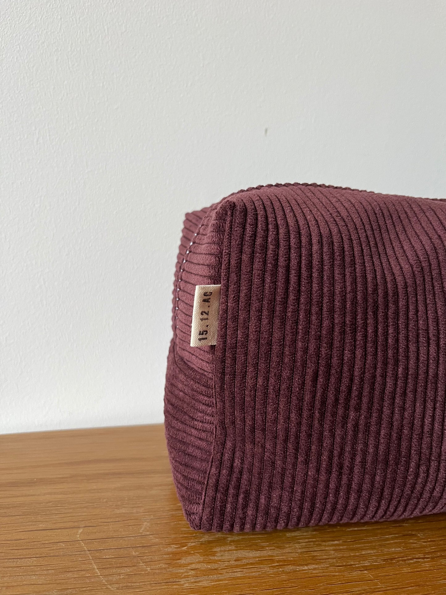 Trousse de toilette velour côtelé Bordeaux