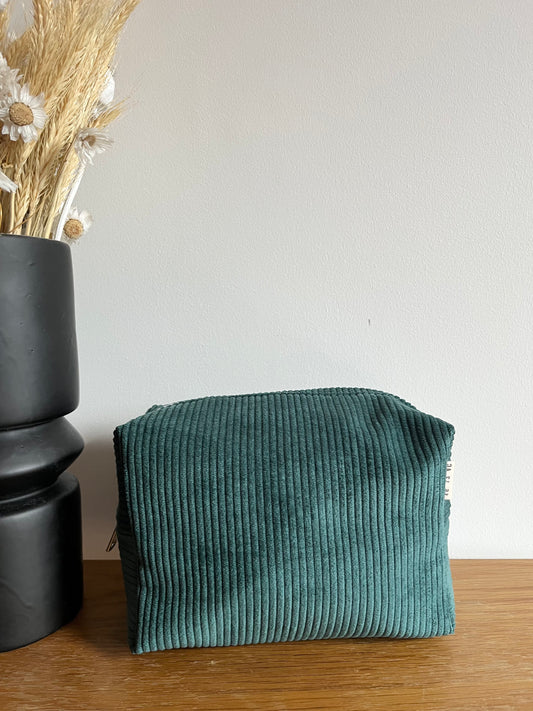 Trousse de toilette velour côtelé Vert sapin