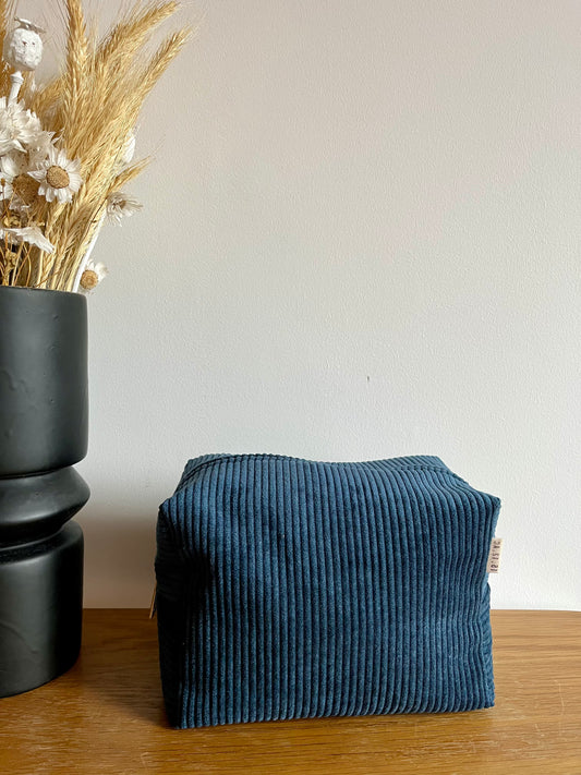 Trousse de toilette velour côtelé Denim